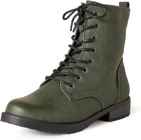 Amazon Essentials Women's Lace-Up Combat Boot Green