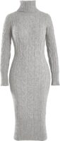 Fangetey Womens Long Sleeve Turtleneck Sweater Dress Grey