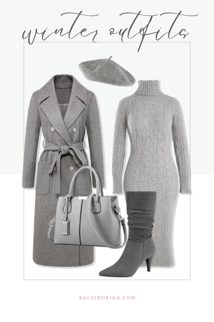 Image showing an outfit for a monochrome style during winter months