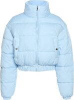 Yimoon Women's Winter Cropped Puffer Jacket Blue