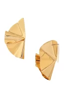 Metal Ruched Earrings Gold