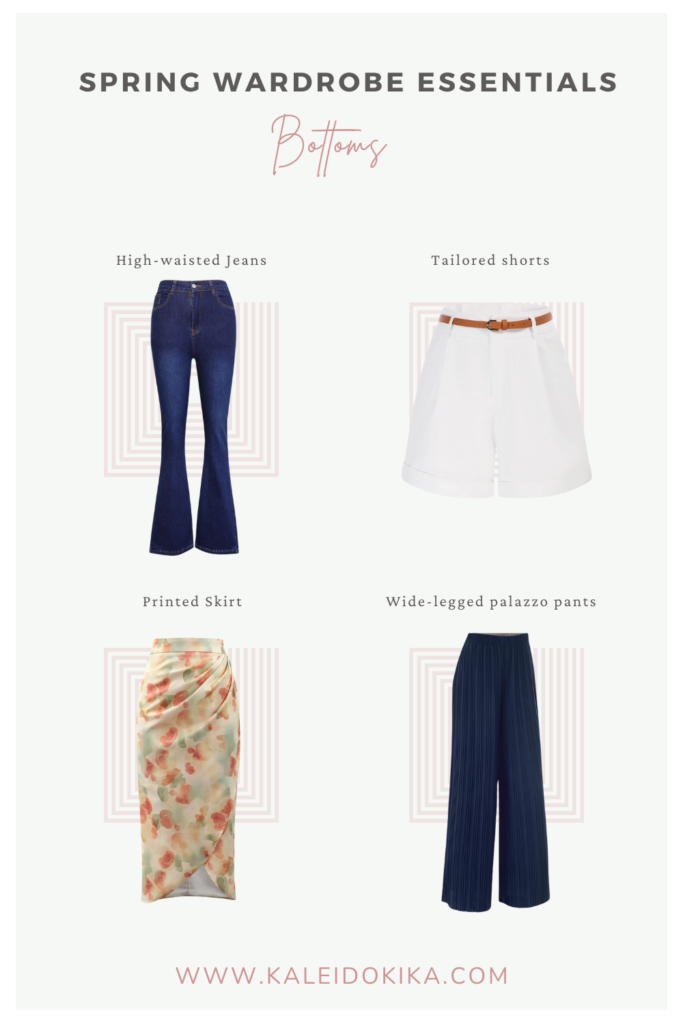 Image showing 4 bottoms that are essential for a spring wardrobe for women