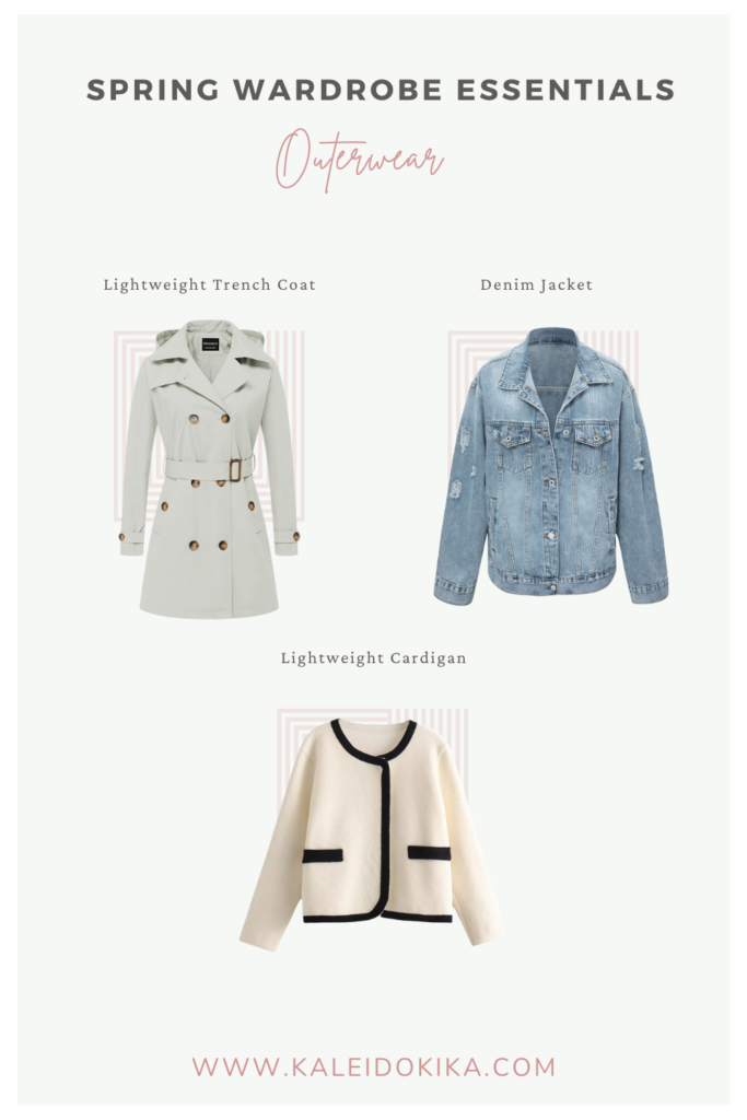 Image showing 3 outerwear that are essential for a spring wardrobe for women