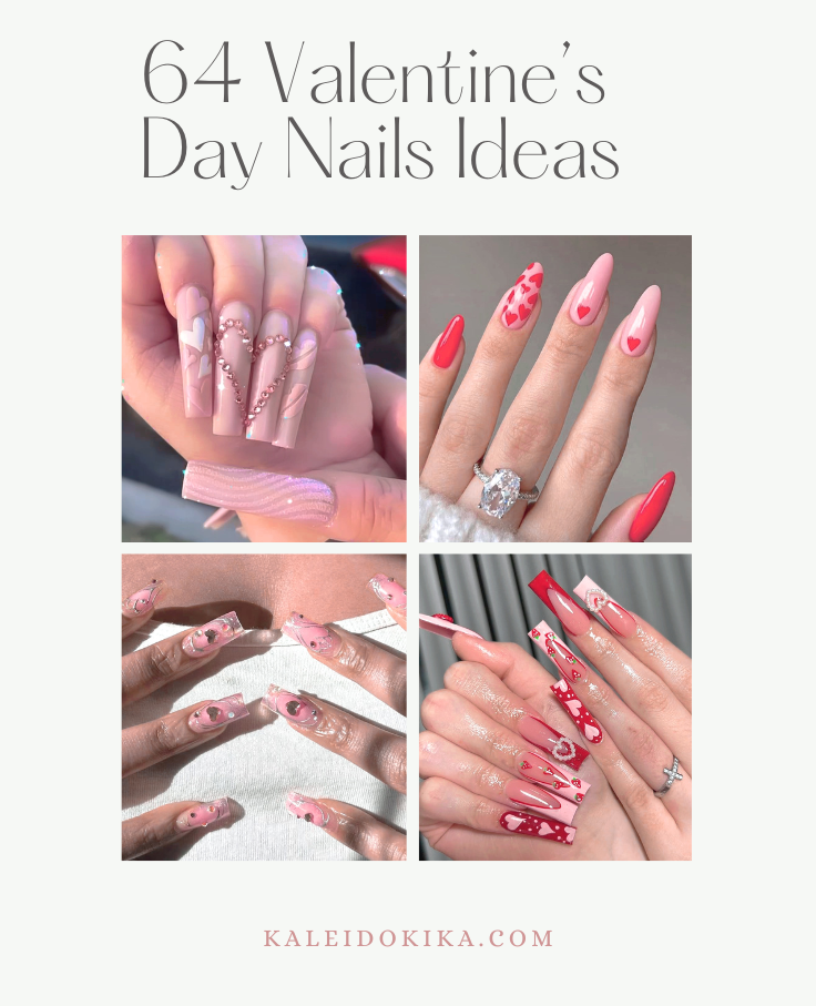 Image showing 4 Valentine's Day nails looks