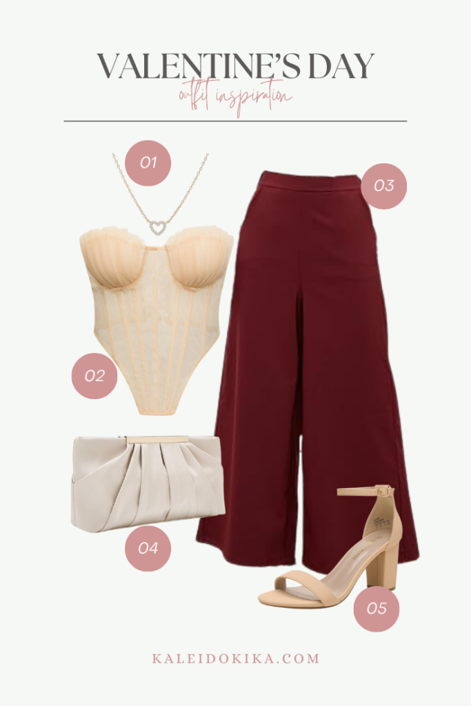 Valentine's Day Outfit Idea with beautiful burgundy pants