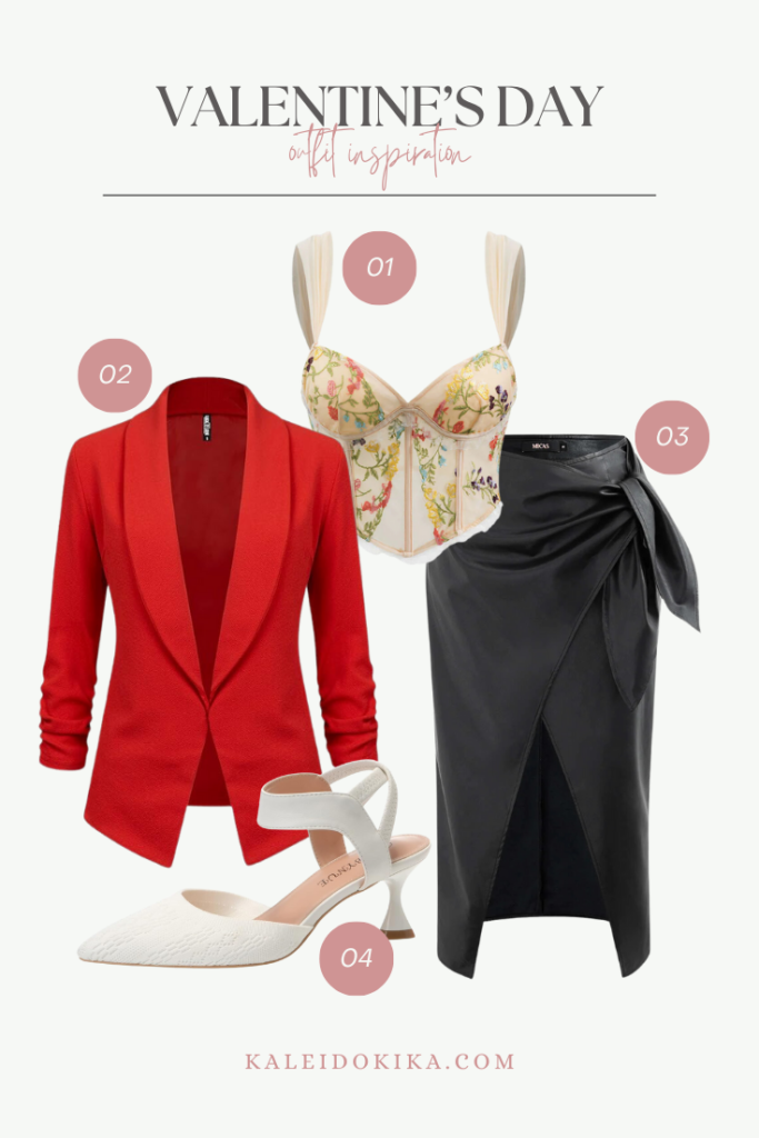 Valentine's Day Outfit Idea with a red blazer as the main piece