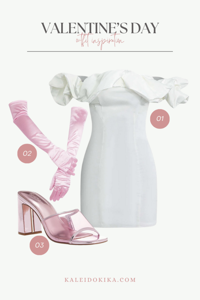 Valentine's Day Outfit Idea with an elegant white mini dress