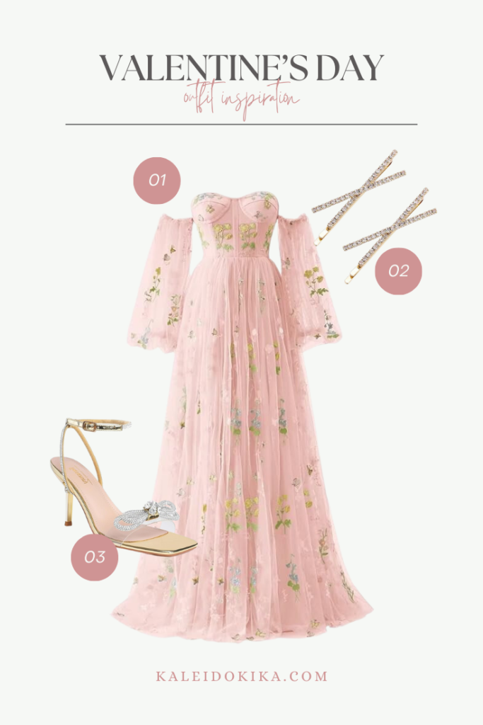 Valentine's Day Outfit Idea with a stunning chiffon dress