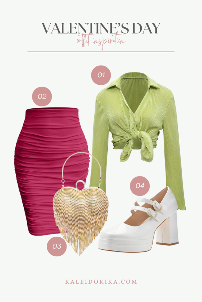 Valentine's Day Outfit Idea with a pencil skirt 