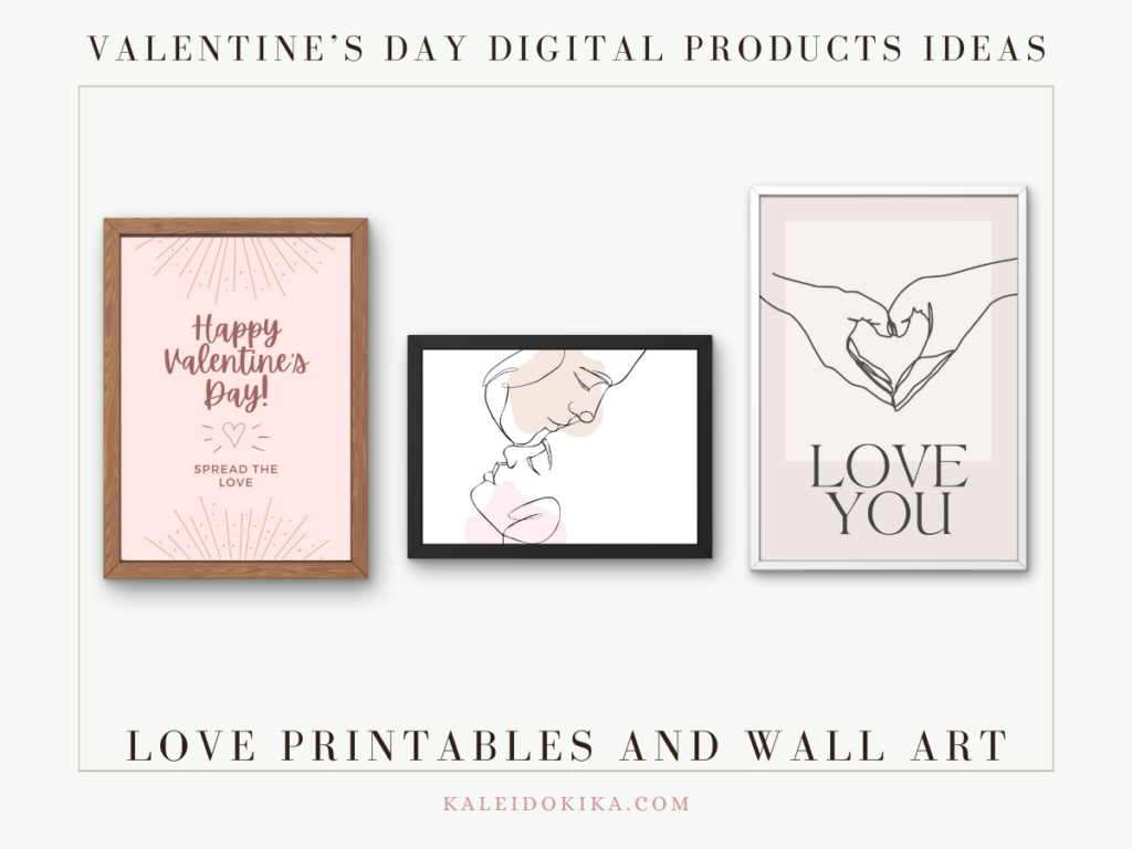 Image showing multiple wall art ideas to sell during Valentine's Day 