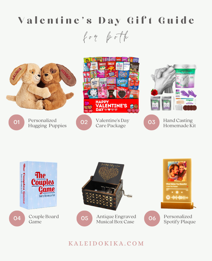 Image showing 7 different gifts to buy for him and her during Valentine's Day