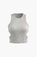 Solid Cut Out Tank Top Pearl River