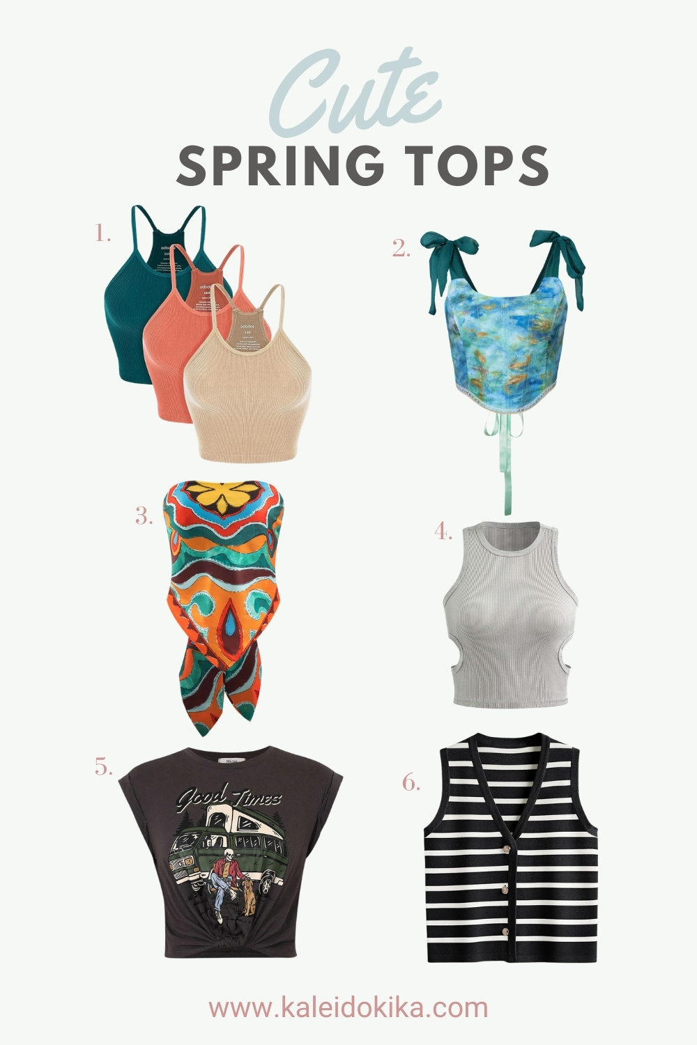 Image showing 6 cute tops for spring
