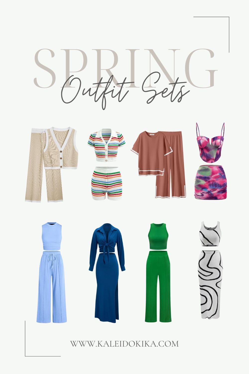 Image showing multiple matching sets outfits for spring