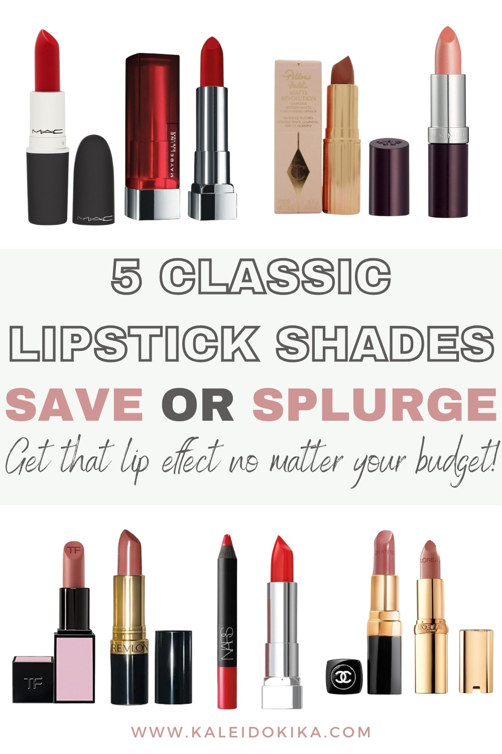 Image showing different lipsticks with expensive and less expensive options