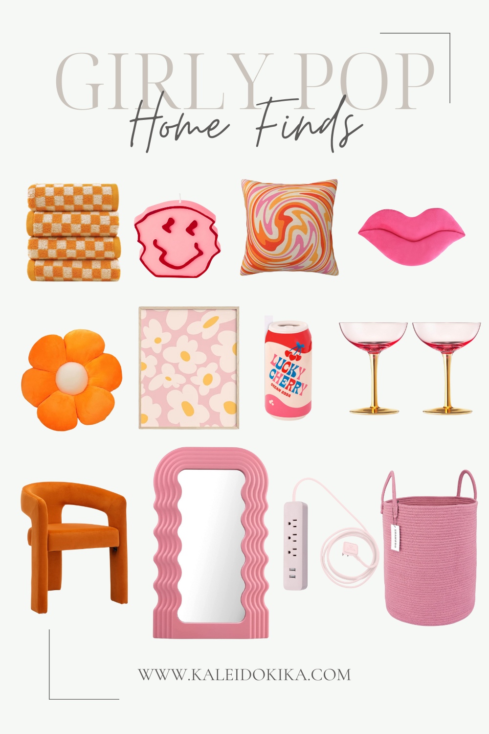 Image showing a bunch of girly pop themed home finds from Amazon
