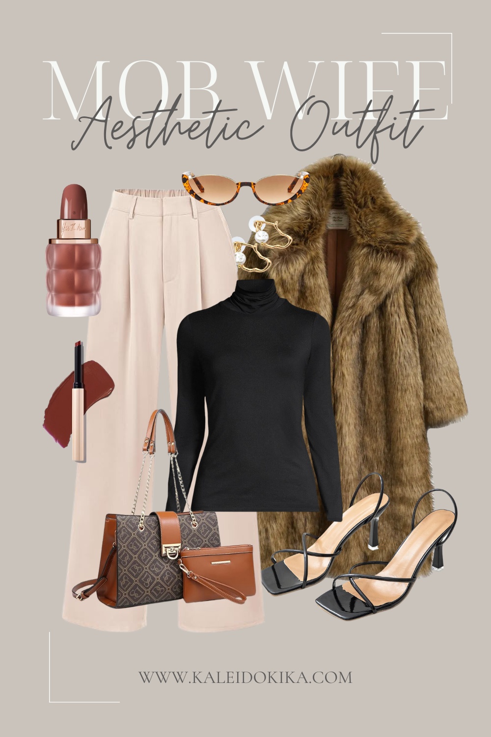 Image showing a mob wife aesthetic outfit