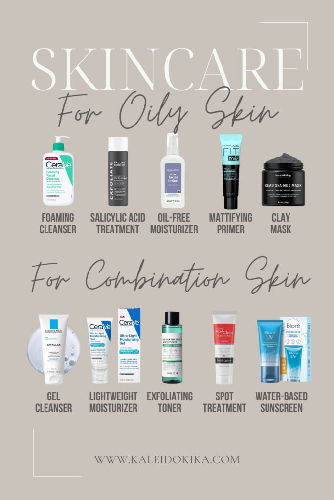 Image showing products that are perfect for skincare for oily and combination skin