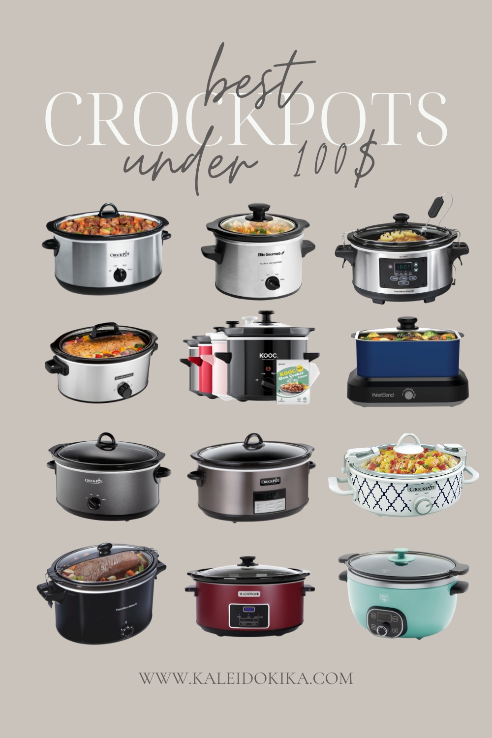 Image showing 12 crockpots and slow cookers underneath 100$