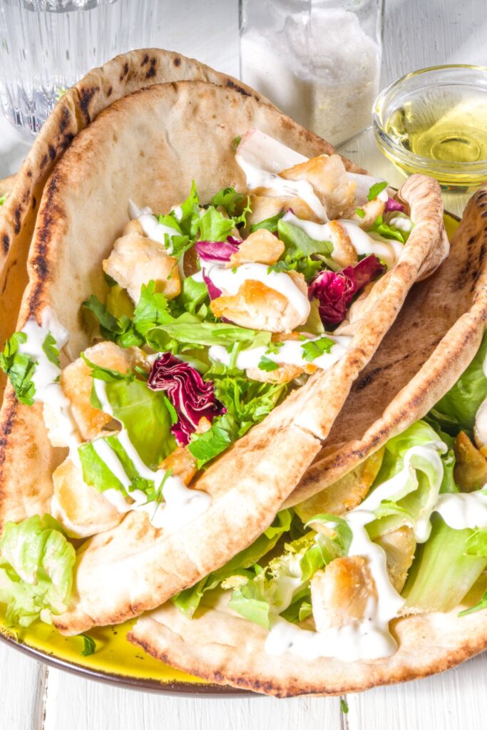 Image of chicken gyros made in a crockpot perfect for summer