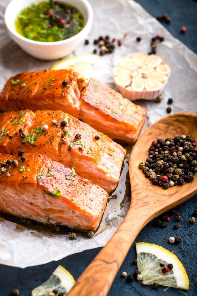 Image of lemon herb salmon made in a crockpot perfect for summer
