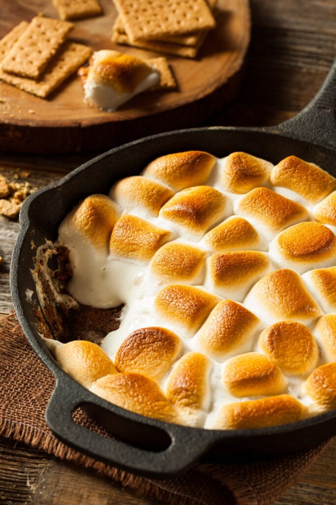 Image of s'mores dip made in a crockpot perfect for summer