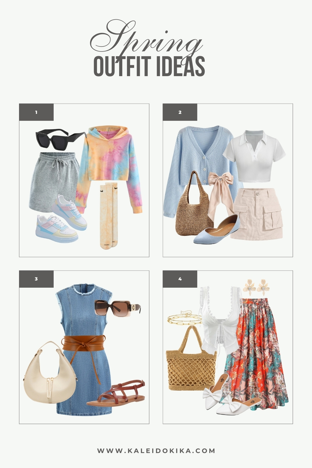 Image showing 4 outfit ideas for spring
