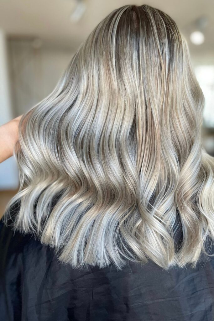 Image showing a summer hair trend color which is ash blonde