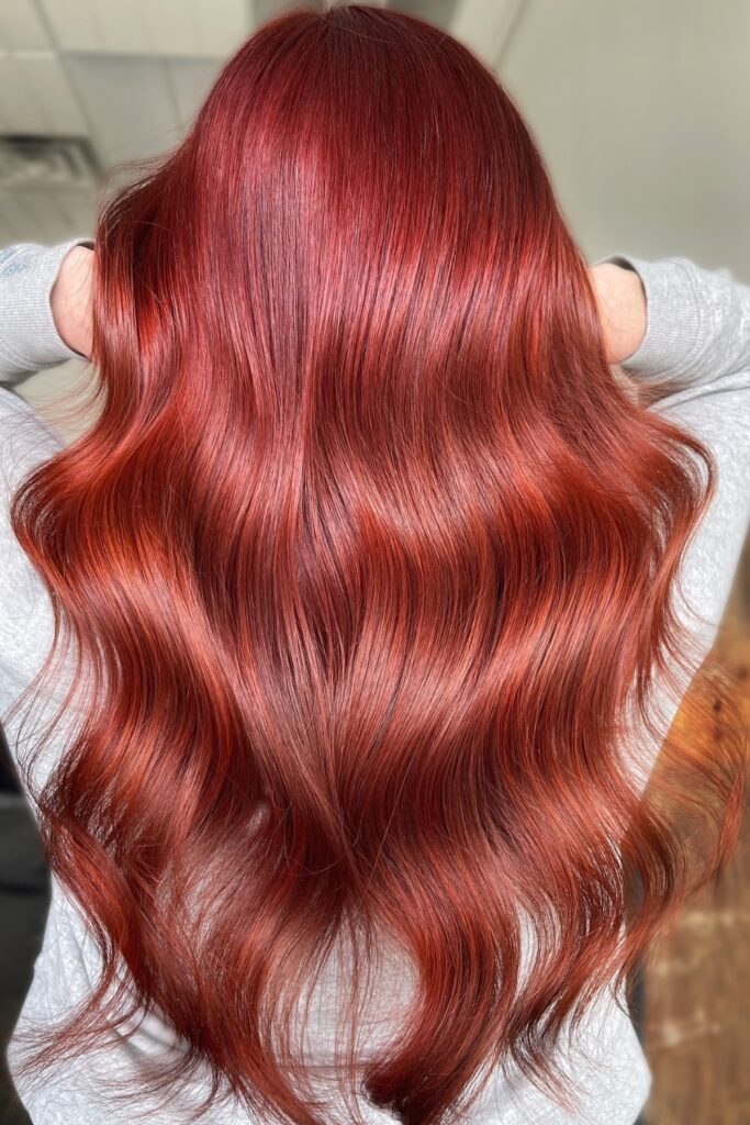 Image showing a summer hair trend color which is auburn red