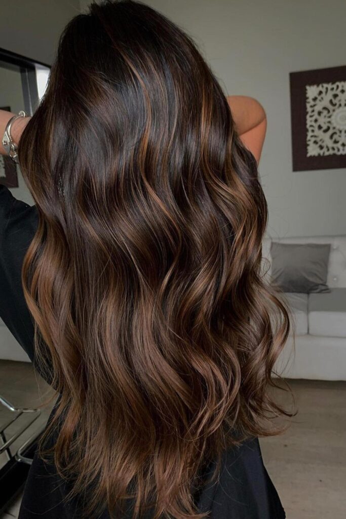 Image showing a summer hair trend color which is dark brown