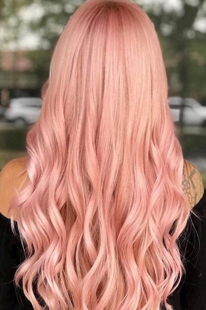 Image showing a summer hair trend color which is pastel peach