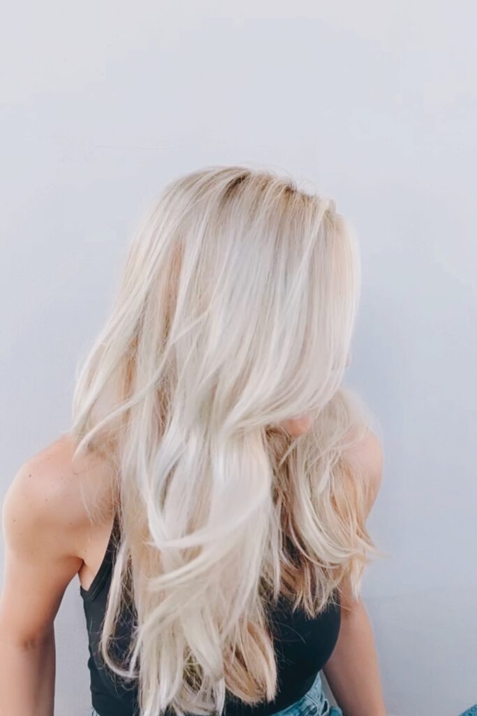 Image showing a summer hair trend color which is platinum blonde