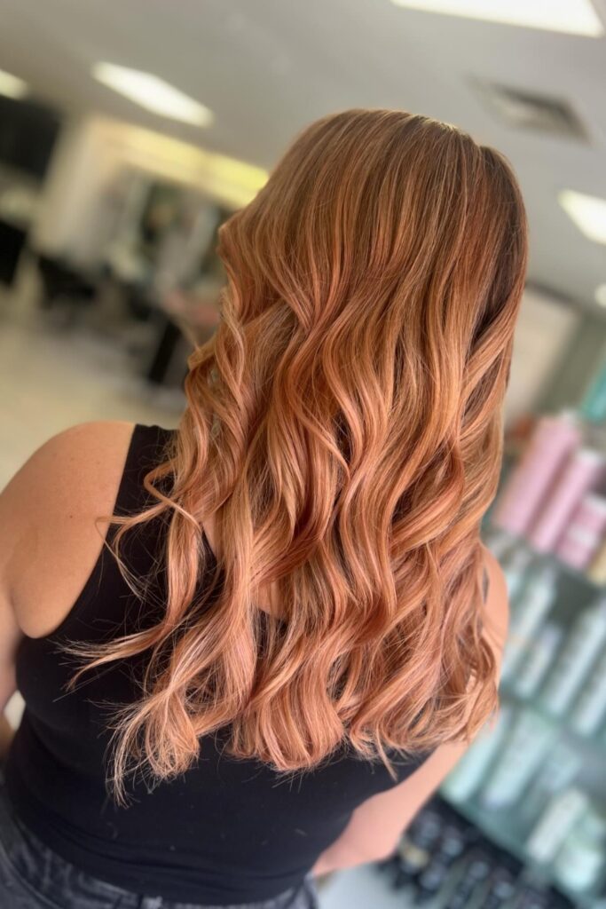 Image showing a summer hair trend color which is strawberry blonde
