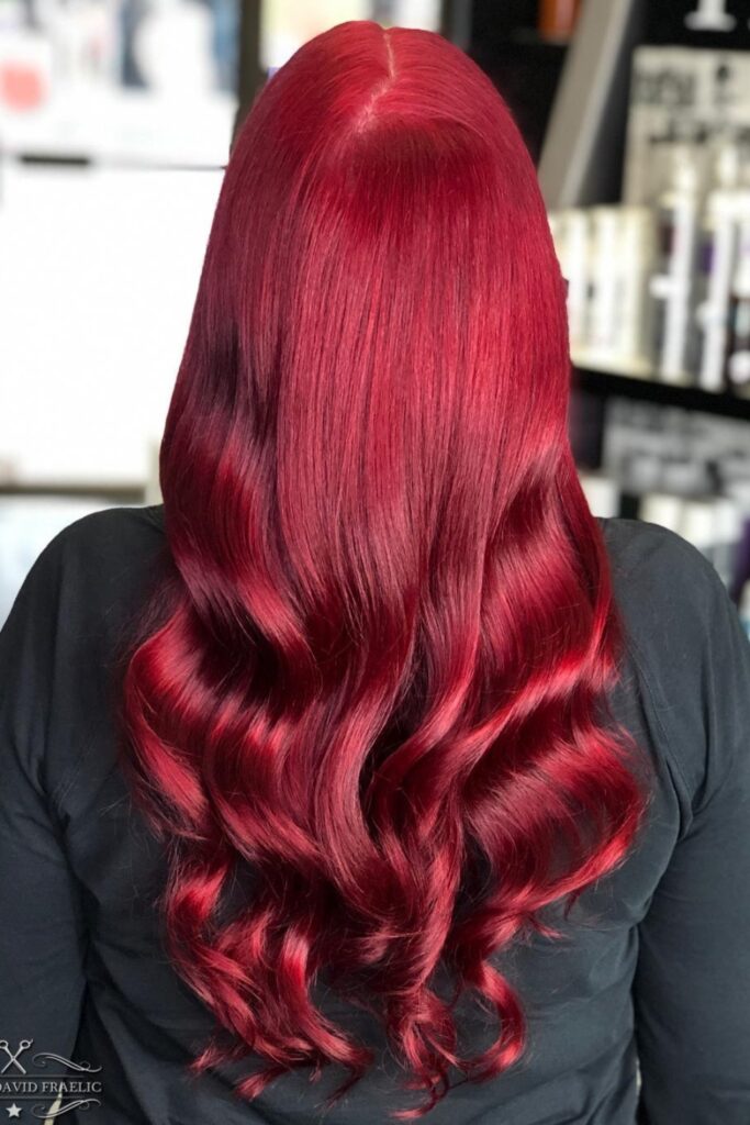 Image showing a summer hair trend color which is velvet red